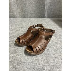 Dansko Randy Sandals Womens 39 Brown Leather Slingback Strappy‎ Shoes Heels 8.5